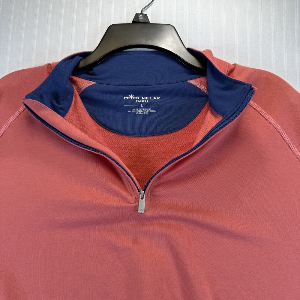 Peter Millar Seaside 'The Wingman' Men Zip Pullover Performance Golf Shirt Large - Picture 4 of 9